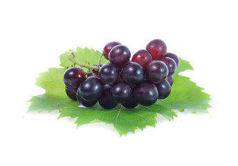 red grapes  isolated on white