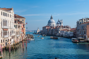Obraz na płótnie Canvas Accademia Bridge, Grand Canal and Salute Church. Venice. Italy