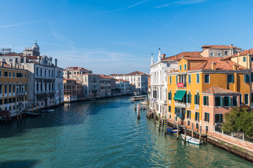 Fototapeta na wymiar Accademia Bridge, Grand Canal and Salute Church. Venice. Italy