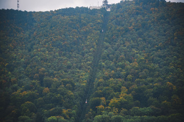 Fototapeta na wymiar mountain hoist in forest