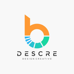 initial Letter B Digital Logo Design Template. symbol process for technology digital. -vector