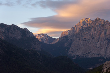 mountain landscape at sunrise