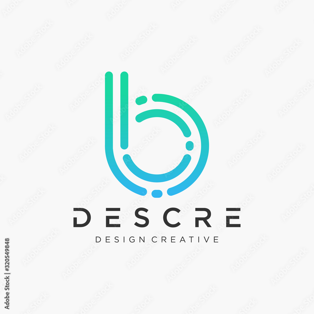 Fototapete initial b logo design with connection concept. logo the letter bb in the form of abstract line art. 