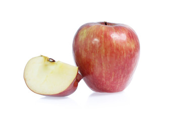 red apples  on a white background.