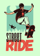 Fototapeta na wymiar Street Ride Color Poster