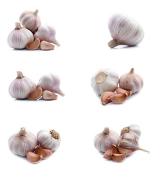 Garlic set isolated on white background