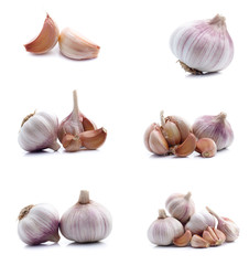 Garlic set isolated on white background
