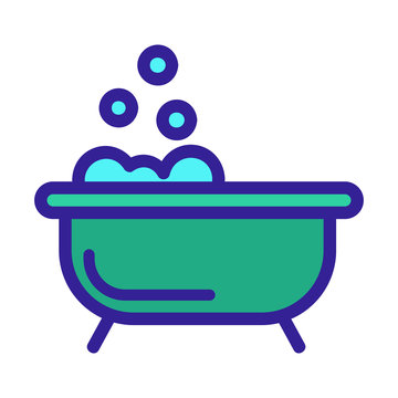 recommend clip art: bath with foam icon vector. A thin line sign. Isolated contour symbol illustration