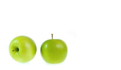 copy space green apple isolated on white