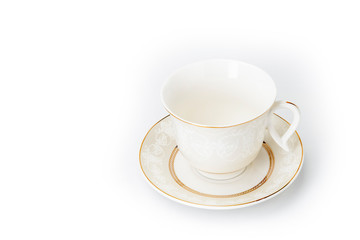 Coffee Cup with saucer on a white background