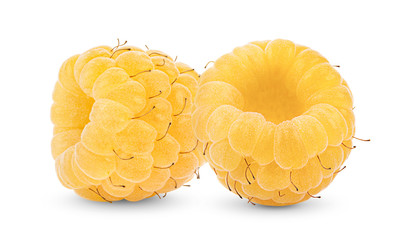 white raspberries isolated on white