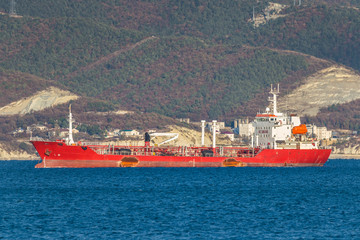 oil tankers at the port roadstead