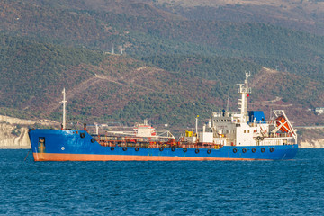 oil tankers at the port roadstead