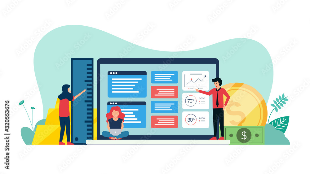 Poster element collection design with business or finance concept for website development or social media a