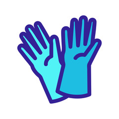 rubber gloves icon vector. A thin line sign. Isolated contour symbol illustration