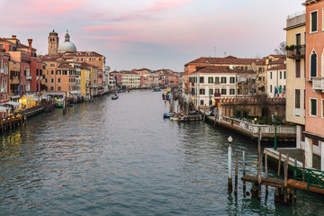 Fototapeta na wymiar Sunset on the Grand Canal. Venice. Italy