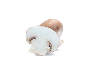 Fresh champignon mushrooms isolated on white