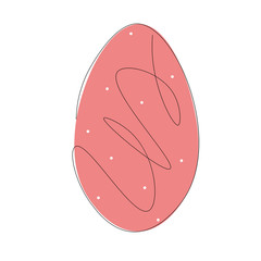 Easter egg on white background line drawing vector illustration
