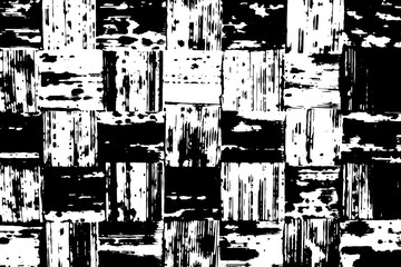 Grunge black texture as wicker shape on white background (Vector). Use for decoration, aging or old layer