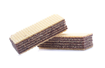 wafer chocolate dessert on white background