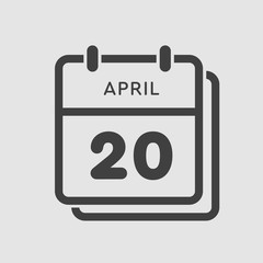 Calendar day 20 April, days of the year