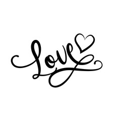 Love calligarphy text- Good for wedding decor, greeting card, poster, banner, textile print, and gift design.