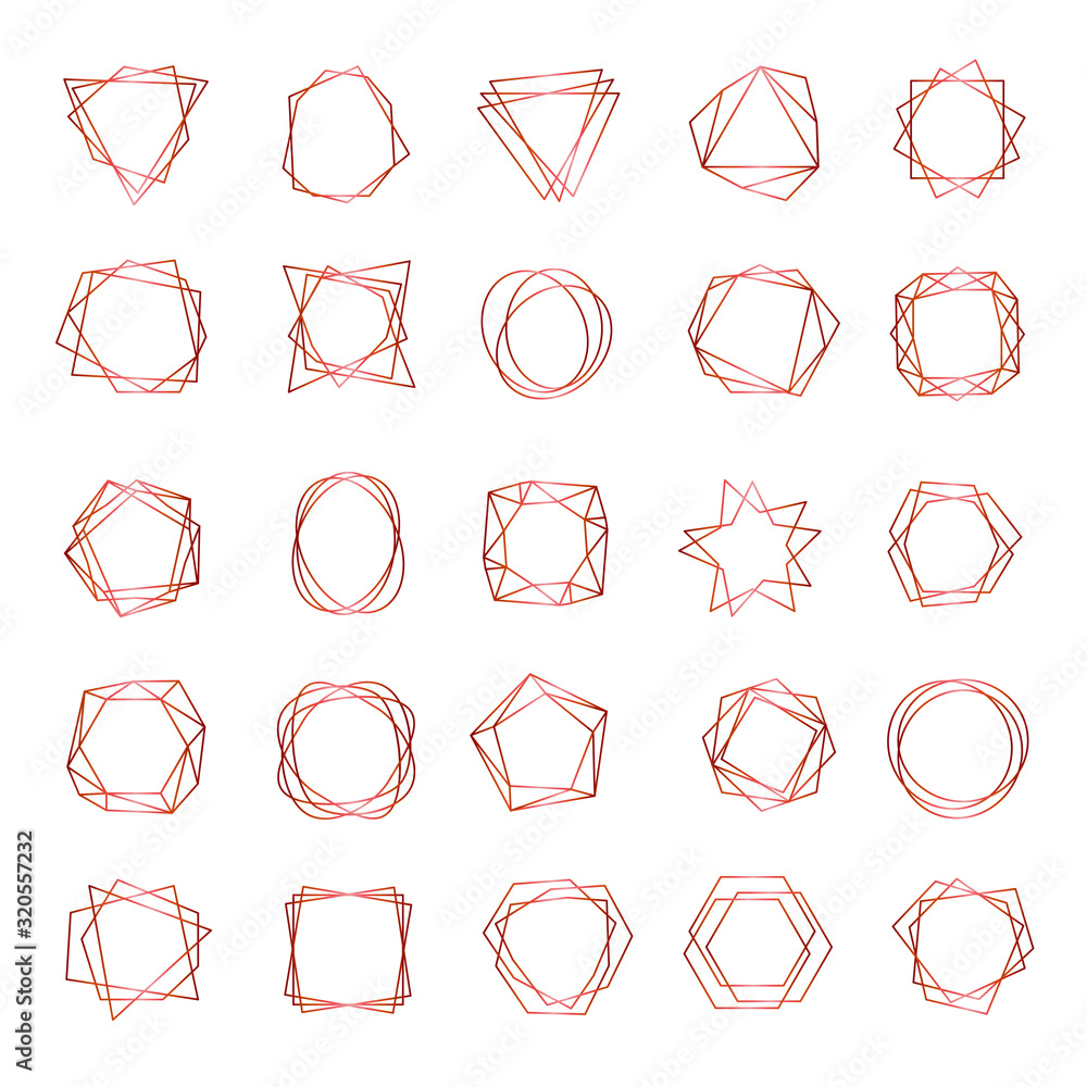 Poster geometrical frames. abstract polygonal shapes elegant borders wedding element symbols vector. shape 