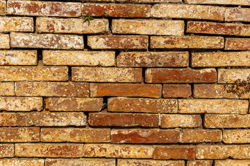 old brick wall texture, brick wall in Kirtipur, Nepal