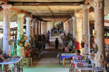 Ancient souvenir market on Inle Lake, Myanmar