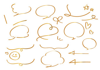 手描き吹き出し　ゴールド　おしゃれ