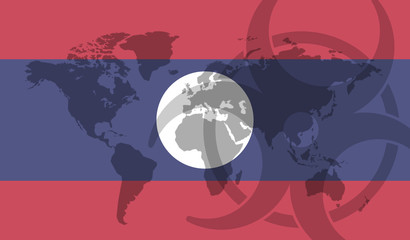 Laos flag global disease outbreak concept