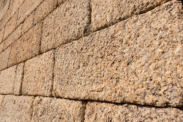 Part of a stone wall, for background or texture.