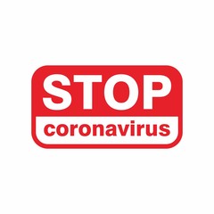 Stop Corona Virus Sign Illustration, 2019-nCoV Tag Label Design Template Vector