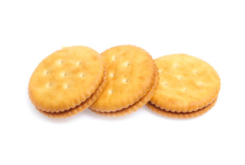 Fototapeta na wymiar Sandwich cracker on white background