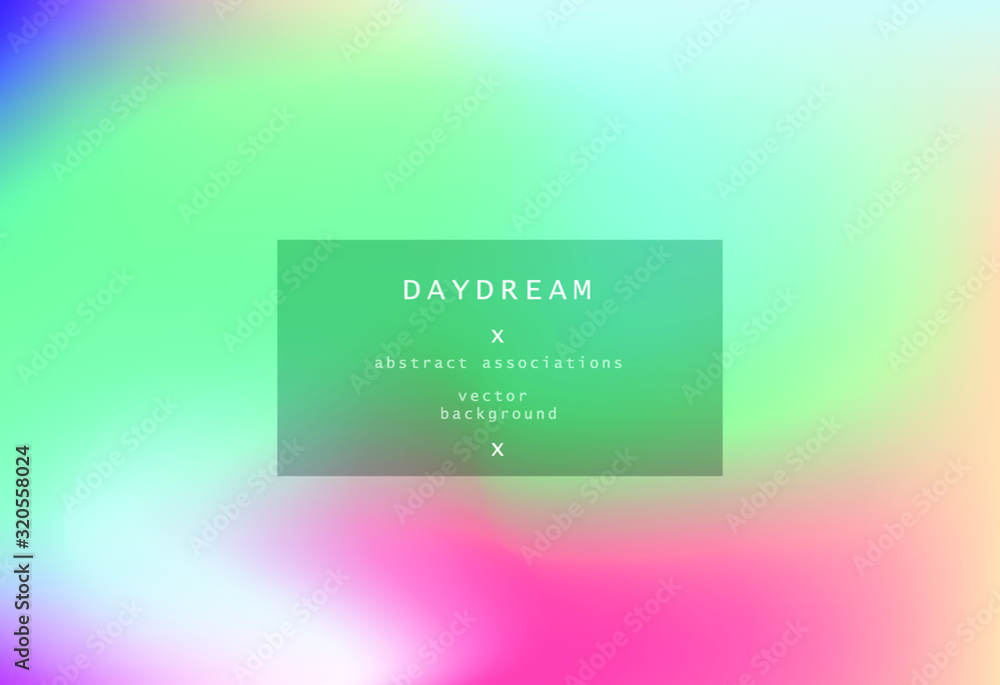 Poster abstract iridescent background with colorful pastel stains.