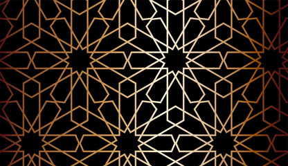 Black and gold vector pattern, background, texture, wrapping. Dark moroccan traditional rich, minimalist  black, luxury, premium pattern.