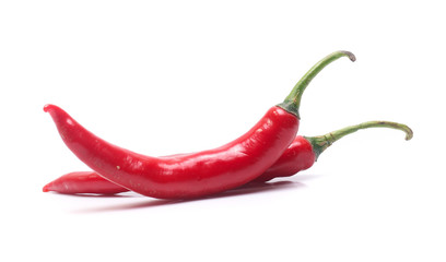 red chili pepper on white background