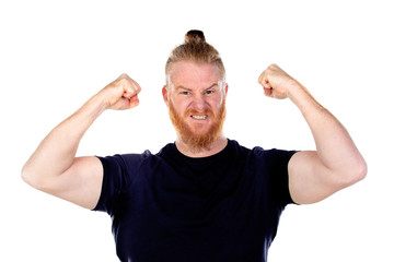 Red haired man with long beard