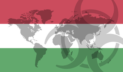 Hungary flag global disease outbreak concept
