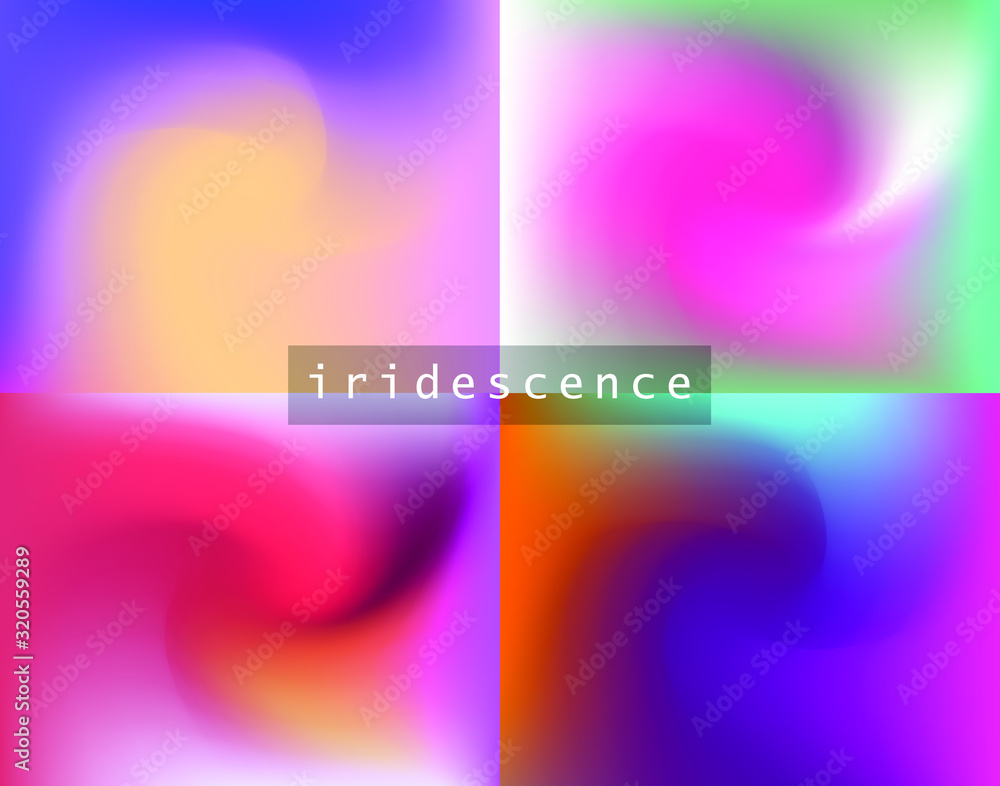 Poster abstract iridescent background with colorful pastel stains.