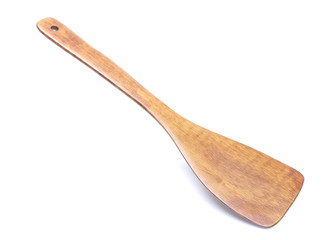 spatula turner isolated on white background (wood)