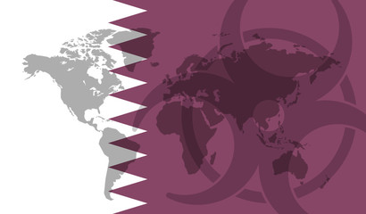 Qatar flag global disease outbreak concept