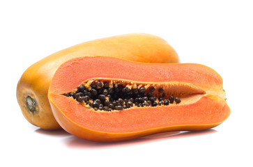 sweet papaya on white background