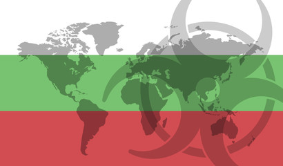 Obraz na płótnie Canvas Bulgaria flag global disease outbreak concept