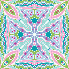 Materiał do szycia Indian style seamless background. Repeatable ethnic pattern. Fancy oriental ornament.