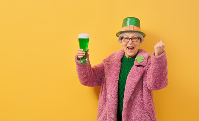 woman in leprechaun hat