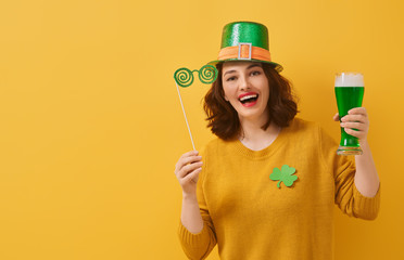 woman in leprechaun hat