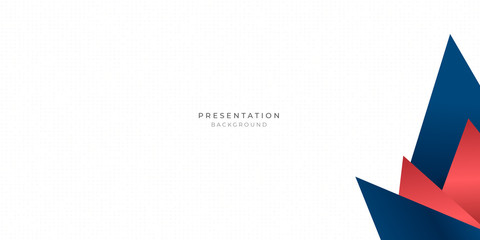 Red blue triangle abstract background for presentation design with dot pattern in white background
