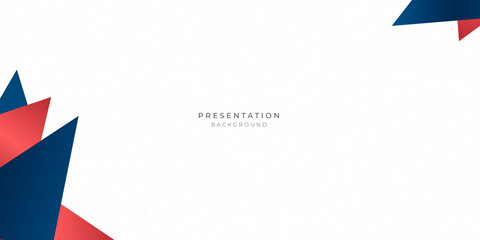 Red blue triangle abstract background for presentation design with dot pattern in white background