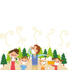 花粉で苦しんでいる家族